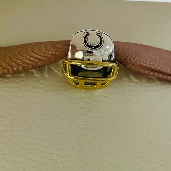 Pandora Indianapolis Colts Football Helmet Bead Charm Pendant - Picture 1 of 3